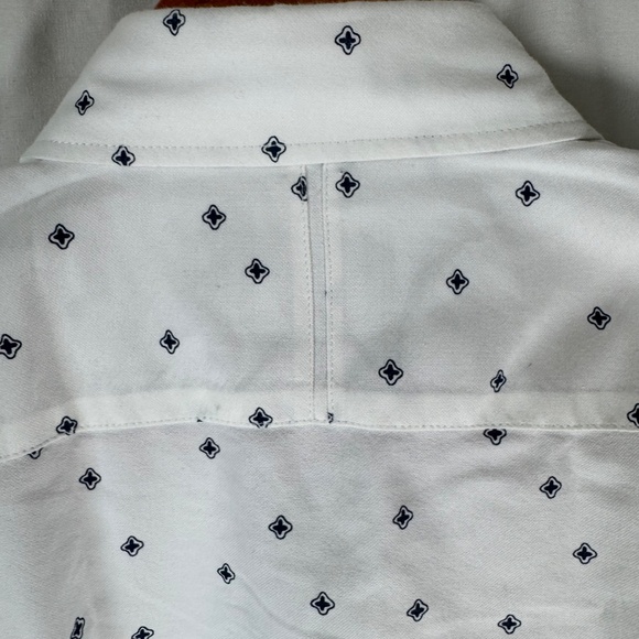 Scotch Soda Amsterdam Blauw White Cotton X Print Button Down Slim Fit Sz XL - Picture 5 of 11